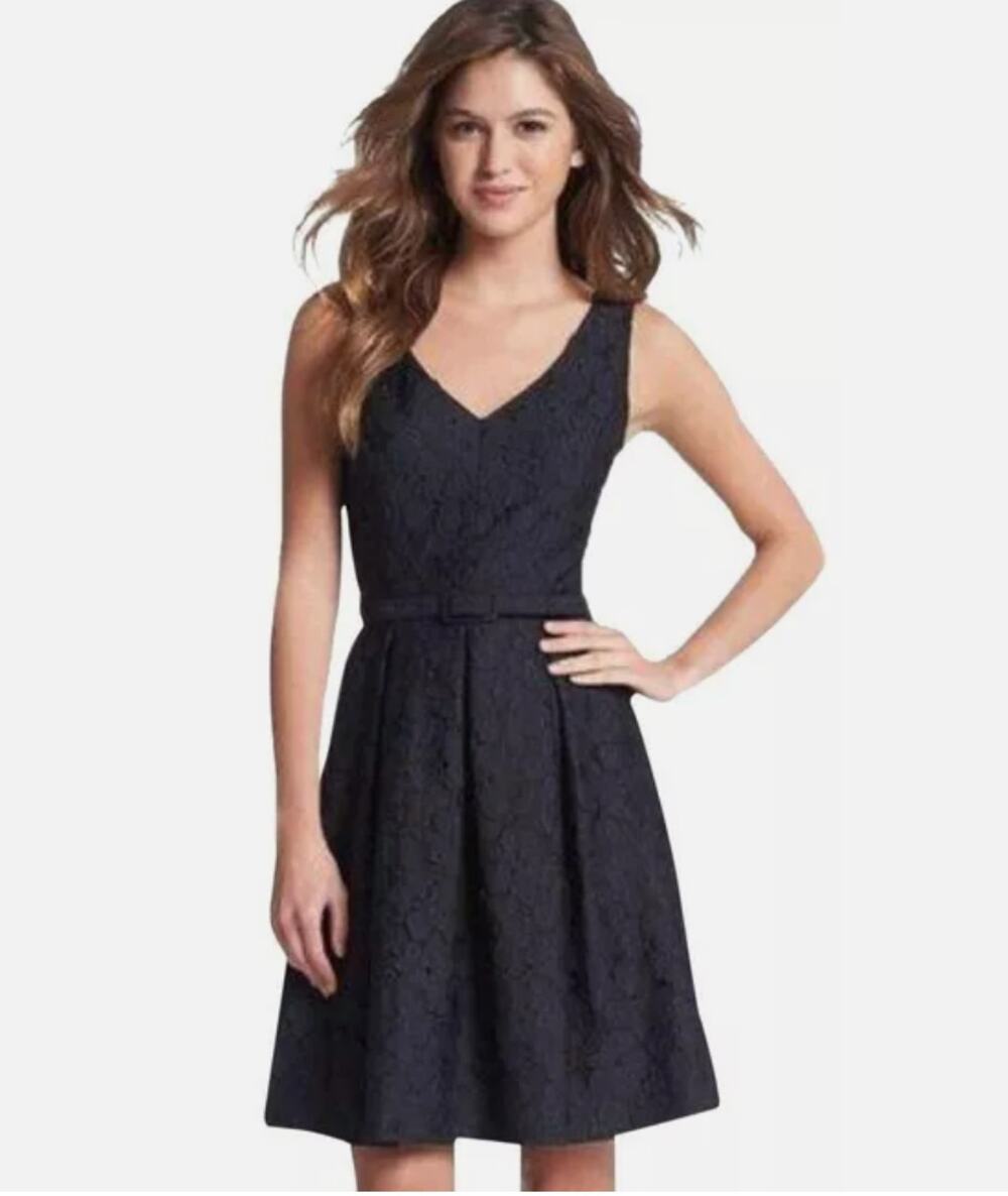 TRINA TURK NWT Black Lace Kianna Fit & Flare Dress // 6